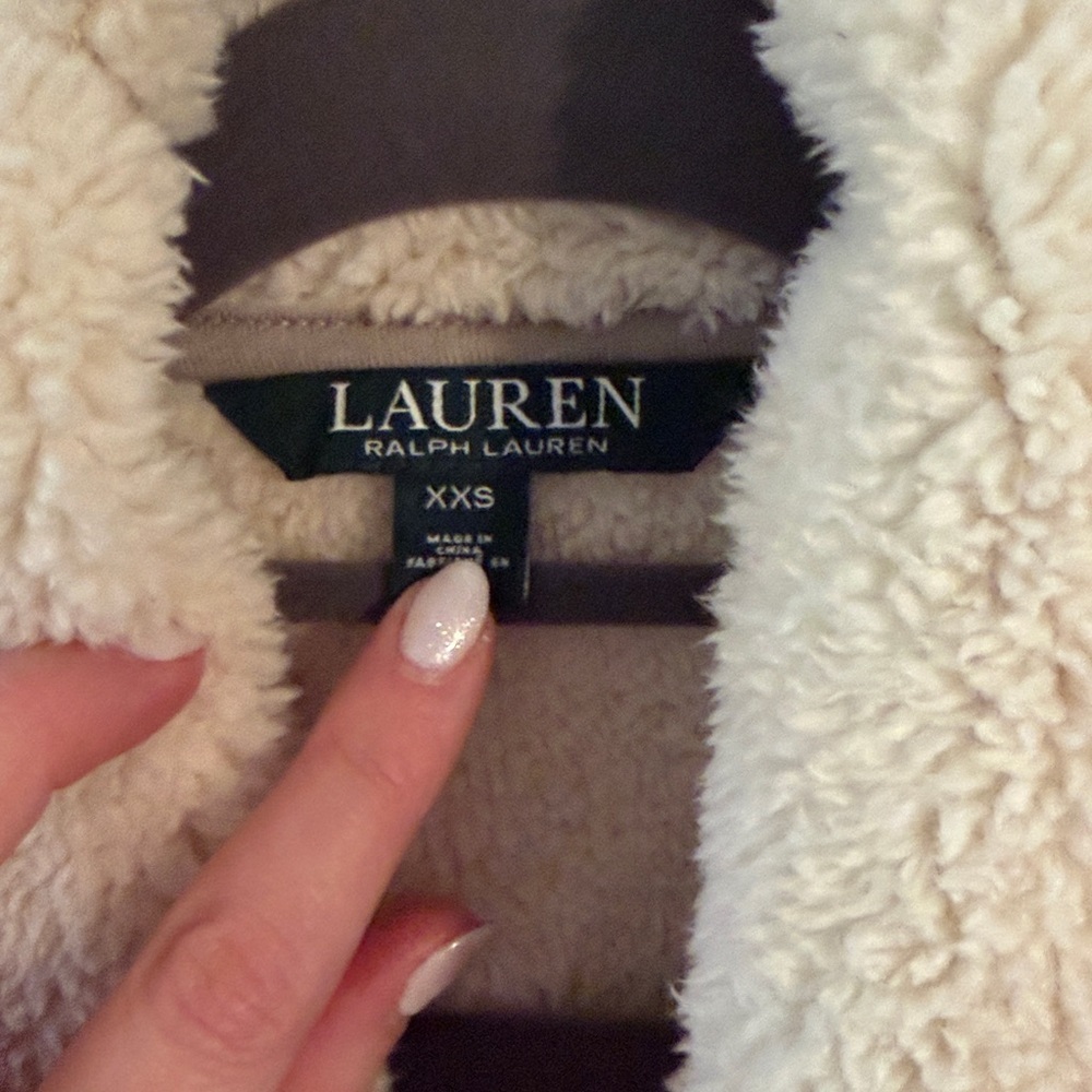 Ralph Lauren Cream Shearling Vest - Picture 2 of 4